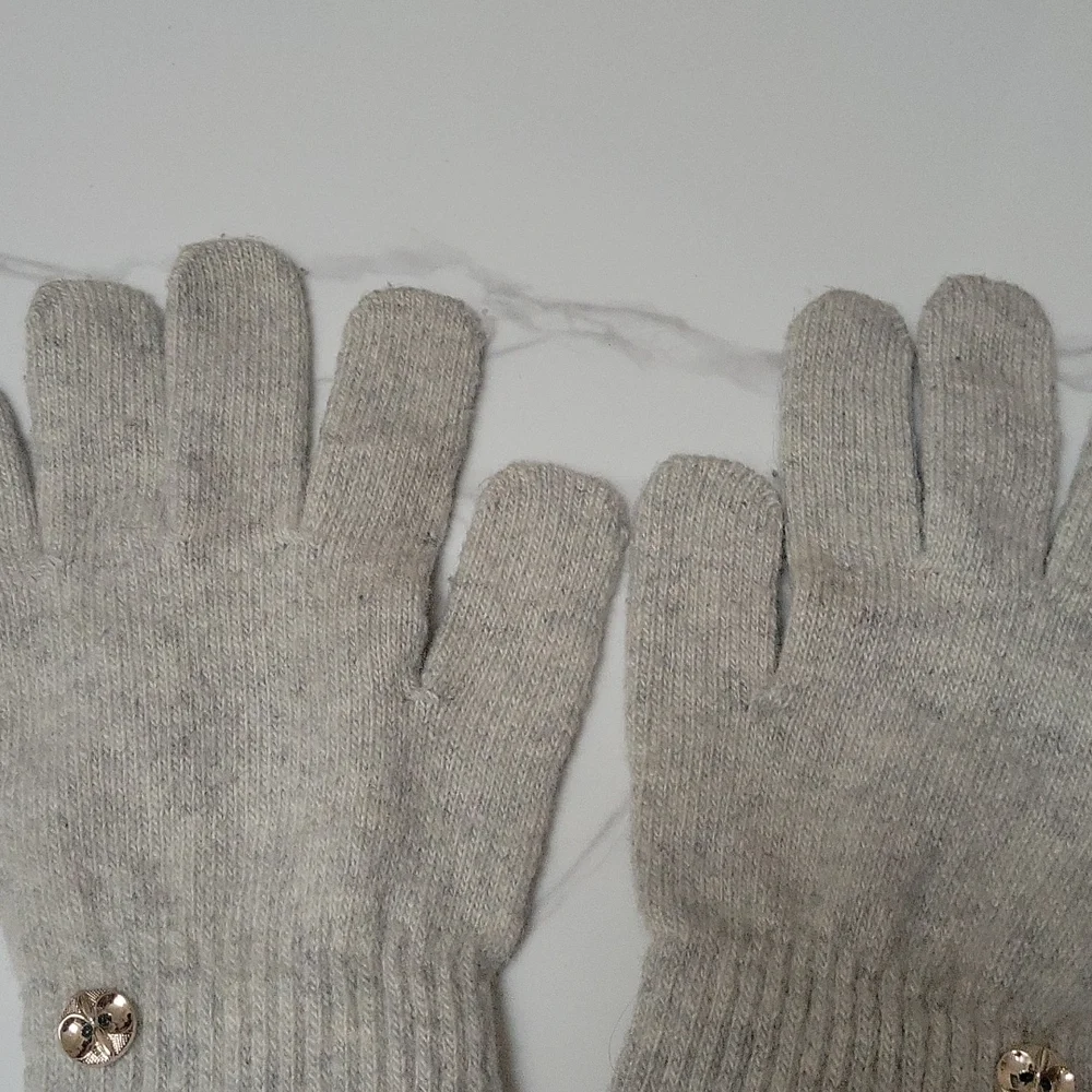 Knit Acrylic gloves, One size, grey color